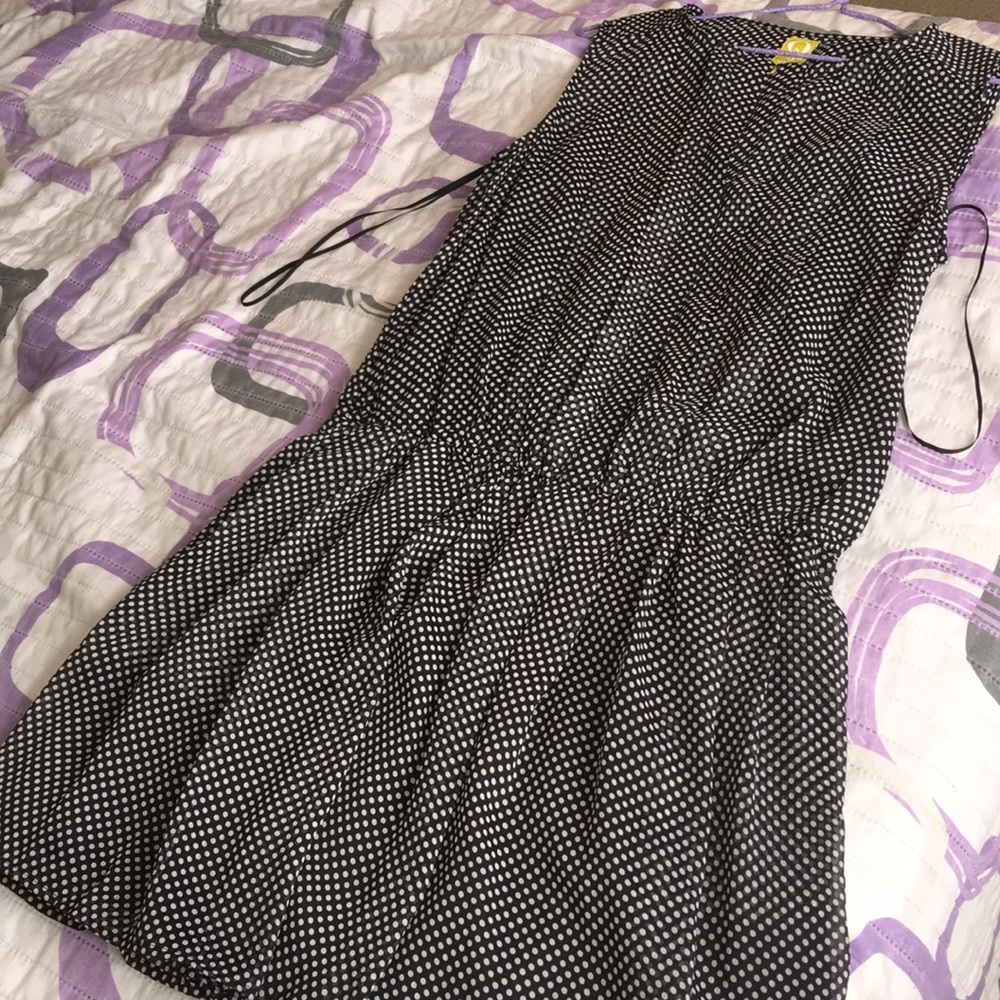 QMack White & Black Polkadotted Dress